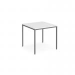 Rectangular flexi table with graphite frame 800mm x 800mm - white