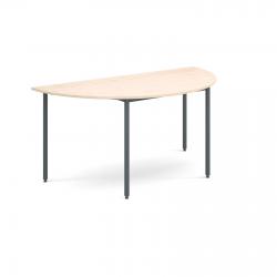 Cheap Stationery Supply of Semi circular flexi table with graphite frame 1600mm x 800mm - maple Office Statationery
