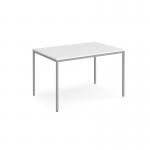 Rectangular flexi table with silver frame 1200mm x 800mm - white