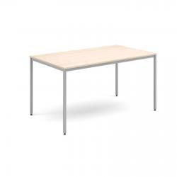 Cheap Stationery Supply of Rectangular flexi table with silver frame 1400mm x 800mm - maple Office Statationery