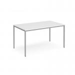 Rectangular flexi table with silver frame 1400mm x 800mm - white