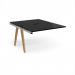 Fuze add on units back to back 1200mm x 1600mm with oak legs - white underframe, black top FZ1216-AB-WH-BK