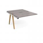 Fuze add on units back to back 1200mm x 1600mm with oak legs - white underframe, grey oak top FZ1216-AB-WH-GO