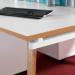 Fuze add on units back to back 1200mm x 1600mm with oak legs - white underframe, grey oak top FZ1216-AB-WH-GO