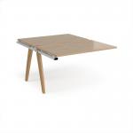 Fuze add on units back to back 1200mm x 1600mm with oak legs - white underframe, kendal oak top FZ1216-AB-WH-KO