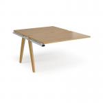 Fuze add on units back to back 1200mm x 1600mm with oak legs - white underframe, oak top FZ1216-AB-WH-O