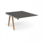 Fuze add on units back to back 1200mm x 1600mm with oak legs - white underframe, storm grey top FZ1216-AB-WH-OG
