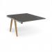 Fuze add on units back to back 1200mm x 1600mm with oak legs - white underframe, storm grey top FZ1216-AB-WH-OG