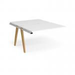 Fuze add on units back to back 1200mm x 1600mm with oak legs - white underframe, white top FZ1216-AB-WH-WH