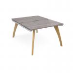 Fuze back to back desks 1200mm x 1600mm with oak legs - white underframe, grey oak top FZ1216-WH-GO