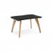Fuze single desk 1200mm x 800mm with oak legs - white underframe, black top FZ128-WH-BK