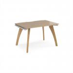 Fuze single desk 1200mm x 800mm with oak legs - white underframe, kendal oak top FZ128-WH-KO