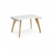 Fuze single desk 1200mm x 800mm with oak legs - white underframe, white top FZ128-WH-WH