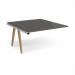 Fuze add on units back to back 1400mm x 1600mm with oak legs - white underframe, storm grey top FZ1416-AB-WH-OG