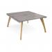 Fuze back to back desks 1400mm x 1600mm with oak legs - white underframe, grey oak top FZ1416-WH-GO