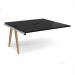 Fuze add on units back to back 1600mm x 1600mm with oak legs - white underframe, black top FZ1616-AB-WH-BK