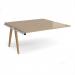 Fuze add on units back to back 1600mm x 1600mm with oak legs - white underframe, kendal oak top FZ1616-AB-WH-KO