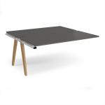 Fuze add on units back to back 1600mm x 1600mm with oak legs - white underframe, storm grey top FZ1616-AB-WH-OG