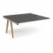 Fuze add on units back to back 1600mm x 1600mm with oak legs - white underframe, storm grey top FZ1616-AB-WH-OG