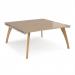 Fuze back to back desks 1600mm x 1600mm with oak legs - white underframe, kendal oak top FZ1616-WH-KO