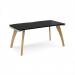 Fuze single desk 1600mm x 800mm with oak legs - white underframe, black top FZ168-WH-BK