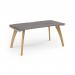 Fuze single desk 1600mm x 800mm with oak legs - white underframe, grey oak top FZ168-WH-GO