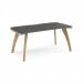 Fuze single desk 1600mm x 800mm with oak legs - white underframe, storm grey top FZ168-WH-OG