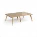 Fuze double back to back desks 2400mm x 1600mm with oak legs - white underframe, kendal oak top FZ2416-WH-KO