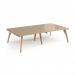 Fuze double back to back desks 2800mm x 1600mm with oak legs - white underframe, kendal oak top FZ2816-WH-KO