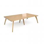 Fuze double back to back desks 2800mm x 1600mm with oak legs - white underframe, oak top FZ2816-WH-O