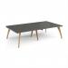 Fuze double back to back desks 2800mm x 1600mm with oak legs - white underframe, storm grey top FZ2816-WH-OG