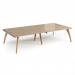 Fuze double back to back desks 3200mm x 1600mm with oak legs - white underframe, kendal oak top FZ3216-WH-KO