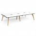 Fuze double back to back desks 3200mm x 1600mm with oak legs - white underframe, white top, black edge FZ3216-WH-WK