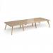 Fuze triple back to back desks 4200mm x 1600mm with oak legs - white underframe, kendal oak top FZ4216-WH-KO