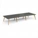 Fuze triple back to back desks 4200mm x 1600mm with oak legs - white underframe, storm grey top FZ4216-WH-OG