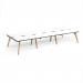 Fuze triple back to back desks 4200mm x 1600mm with oak legs - white underframe, white top, black edge FZ4216-WH-WK