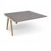 Fuze boardroom table add on unit 1600mm x 1600mm with oak legs - white underframe, grey oak top FZBT1616-AB-WH-GO