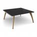 In the Dams boardroom, the Fuze square table draws attention with its oak legs, white underframe, and sleek black top measuring 1600mm x 1600mm. This stunning conference table exudes confidence and professionalism, making it the ideal setting for important meetings and discussions.