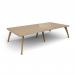 Fuze rectangular boardroom table 3200mm x 1600mm with oak legs - white underframe, kendal oak top FZBT3216-WH-KO