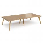 Fuze rectangular boardroom table 3200mm x 1600mm - white frame and oak top FZBT3216-WH-O