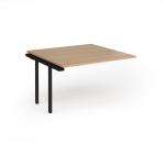 Connex Goal-Post 1200 x 1200 x 725mm Back to Back Add On Bay - Black Frame Beech Top GCO1212-AB-K-B