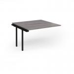 Connex Goal-Post 1200 x 1200 x 725mm Back to Back Add On Bay - Black Frame Grey Oak Top GCO1212-AB-K-GO