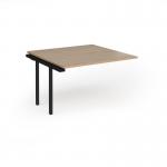 Connex Goal-Post 1200 x 1200 x 725mm Back to Back Add On Bay - Black Frame Kendal Oak Top GCO1212-AB-K-KO