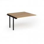 Connex Goal-Post 1200 x 1200 x 725mm Back to Back Add On Bay - Black Frame Oak Top GCO1212-AB-K-O