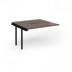Connex Goal-Post 1200 x 1200 x 725mm Back to Back Add On Bay - Black Frame Walnut Top GCO1212-AB-K-W