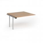 Connex Goal-Post 1200 x 1200 x 725mm Back to Back Add On Bay - Silver Frame Beech Top GCO1212-AB-S-B