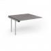 Connex Goal-Post 1200 x 1200 x 725mm Back to Back Add On Bay - Silver Frame Grey Oak Top GCO1212-AB-S-GO
