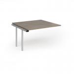 Connex Goal-Post 1200 x 1200 x 725mm Back to Back Add On Bay - Silver Frame Nebraska Oak Top GCO1212-AB-S-NO