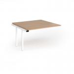 Connex Goal-Post 1200 x 1200 x 725mm Back to Back Add On Bay - White Frame Beech Top GCO1212-AB-WH-B