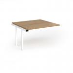 Connex Goal-Post 1200 x 1200 x 725mm Back to Back Add On Bay - White Frame Oak Top GCO1212-AB-WH-O